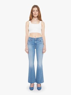 MOTHER The Weekender Fray Jeans Ride Hard Live Louder Size 26 NWOT